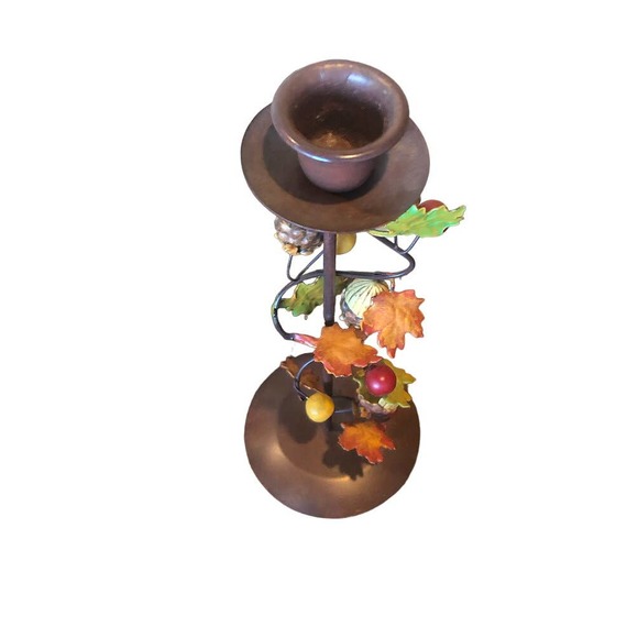 EUC 90's Fall Autumn Russ Metal Acorn Candle Stick Thanksgiving Holiday Decor - Picture 4 of 7